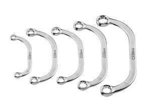 Abgewinkelte Ringmaulschlüssel 9 22 mm. Satz 5 Stück.