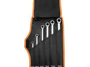 Gabelschlüssel mit Ratsche. Lange. Set 6 Stück. 8 19 mm. Weiches Etui