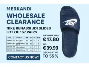 Ausverkauf eines Loses von 167 Paar Nike Pantoletten für 17,80€ l' Einheit