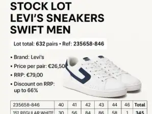 Σετ αθλητικών παπουτσιών Levi' S - 632 ζεύγη - 26.50€ L' Μονάδα - άμεσα διαθέσιμη