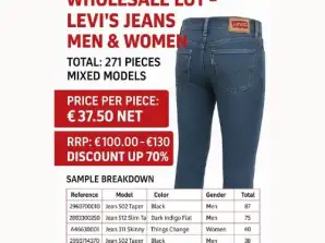Комплект от 271 дънки Levi' S Мъже и жени за 37.50 € за дънки