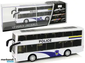 Police Bus Double Decker White with Sound