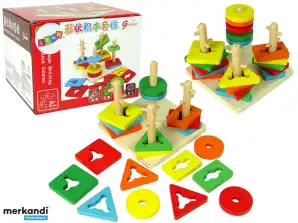 Blocchi di legno, puzzle, abilità, forme educative