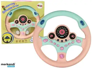 Interactief stuurwiel roze rijsimulator lichtgeluiden