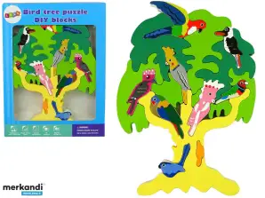 Houten boomvogels, papegaaien, doe-het-zelf houten blokken, puzzels