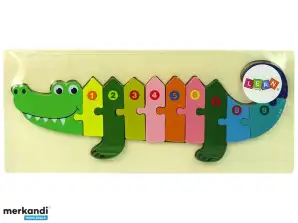 Krokodillengetallen Houten Puzzelset