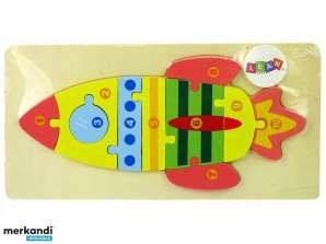 Set Holzpuzzle Rakete Zahlen