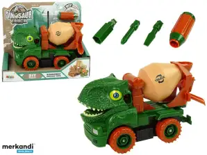 Camion malaxeur à béton Dinosaur pour démontage, accessoires verts