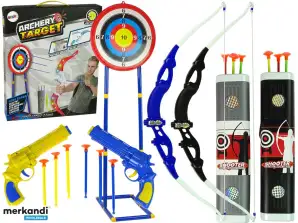 Shooting Set Bow Shield on Stand 134 cm Quiver Pistols