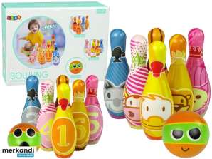 Set da bowling morbido con 6 pezzi di palline colorate e numeri