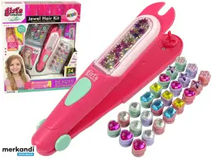 Set Schmuck Haarschmuck Applikator Perlen 24 Stk.