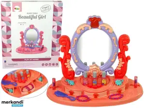 Make-up Kaptafel met Spiegel, Licht, Geluid, Roze