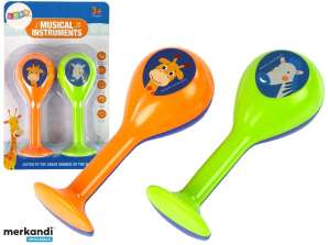 Set van twee rammelaars, maracas en dieren
