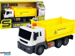 Baufahrzeug Muldenkipper 1:16 Hebeanhänger Gelbe Lichter Geräusche