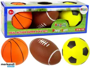 Set di palline sportive morbide 3 in 1 da calcio e basket