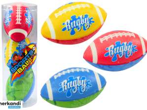 Conjunto de 3 bolas de rugby de espuma, 3 cores