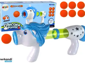 Soft Ball Launcher Gun Unicorn Blå Rosa