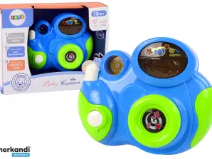 Interactieve babycamera met licht en geluid, blauw