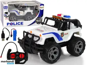 Car R/C Police Police Jeep 1:14 Remote Controlled Light Effects
