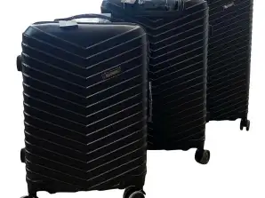 ALKANA 3 teiliges leichtes Koffer Set Trolley Set Schwarz