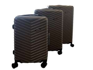 ALKANA 3 teiliges leichtes Koffer Set Trolley Set 3 Koffer Grau