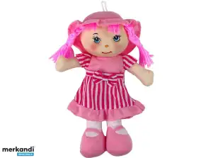 Muñeco de trapo de peluche rosa a rayas 28 cm