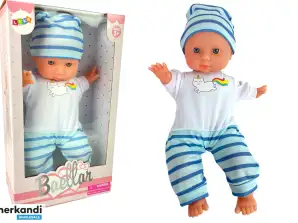 Pigiama a righe blu per bambola 30 cm