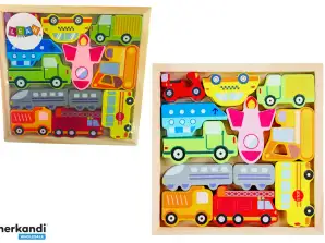 Houten puzzel Vervoermiddelen Passende Bus Taxi