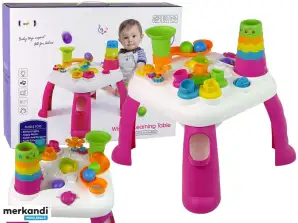 Interactieve educatieve tafelsorteerder met schuifballen, roze