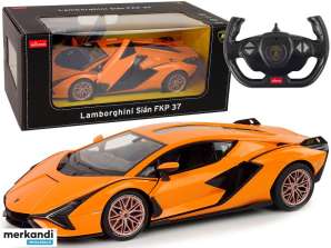 Auto R/C Lamborghini Sian FKP 37 Rastar 1:14 oransje på fjernkontrollen