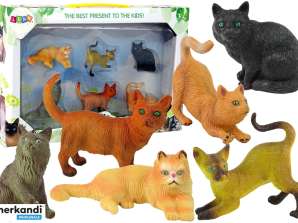Sett med 6 figurer Rasekatter huskatter