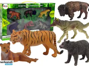 Sett med Figurer Afrikanske Skogs Dyr Bjørn Tiger