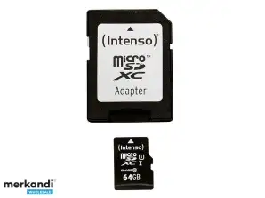 Intenso Speicherkarte microSDXC UHS I Premium 64GB Adapter CL 10