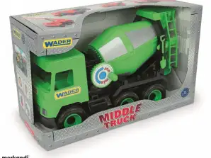 Grüner Betonmischer Mittelwagen im Karton