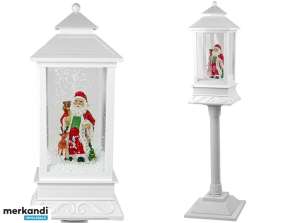Julepynt Lanterne Lampe med Julemanden hvide julesange lys