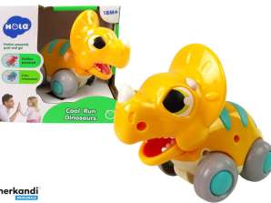 Dinosaur På Hjul Gul Triceratops Figur