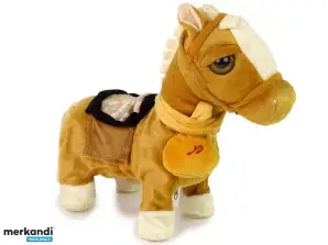 Mascotte del cavallo Cavallo interattivo Marrone chiaro Criniera chiara Musica