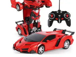 Bil Robot 2i1 Fjernkontroll R/C Lys Lyd Drift Rød