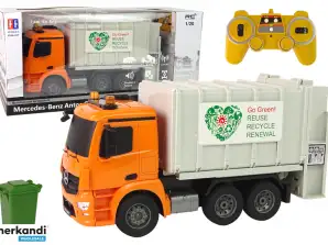 Remote Control Truck Garbage Truck Mercedes Benz Antos Orange Trash Can