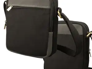 Crossbody Tasche – Canvas mit Büffel Hunter Leder - schwarz/anthrazit