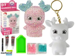 Kit creativo fai-da-te Diamante Renna Portachiavi Cristalli fai da te 3D Rosa