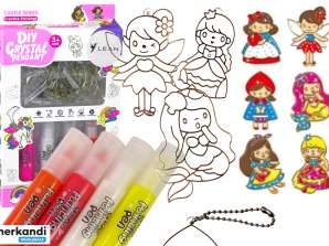 Stained Glass Pendants for Painting Princess Solidifying Paint 6 pcs.