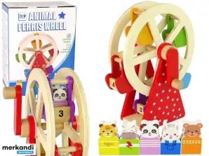 Roterende houten reuzenradbeeldjes