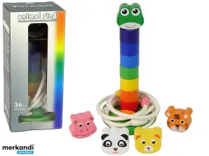 Piramide in legno educativo puzzle string animali