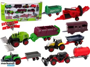 Traktor Landwirtschaftliches Fahrzeug Set 12-teilig Metall