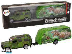 Jeep Voertuig Set met Aanhanger met Dinosaurussen