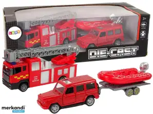 İtfaiye Araç Seti Kurmalı Motorlu Tekne Kırmızı