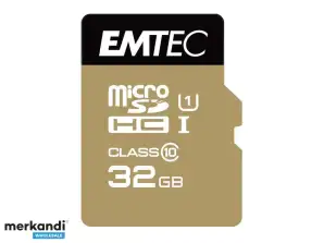 Emtec Speicherkarte microSDHC 32GB UHS1 U1 Gold Adapter CL 10