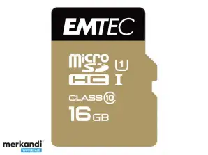 Emtec Speicherkarte microSDHC 16GB UHS1 U1 EliteGold Adapter CL 10