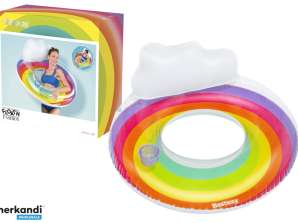 Pripučiamas plaukimo žiedas 107 cm Rainbow Bestway 43647